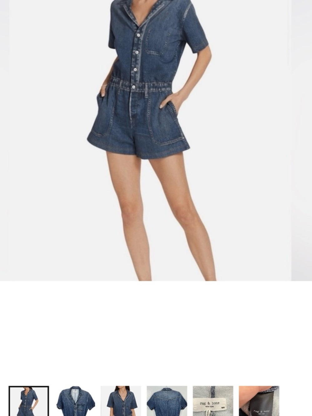 NWT! Rag & Bone Terry Denim Printed Mel Miramar Romper with shorts Women's XS - Picture 3 of 10
